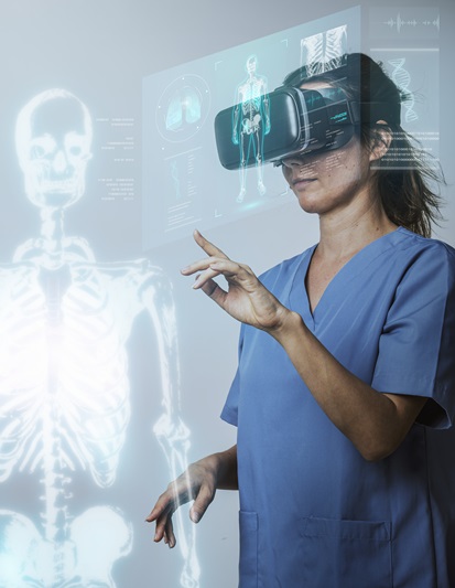 Doctors wearing VR simulation